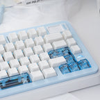 Star Whisper Keycaps Set – Milky White PBT + Translucent PC Constellation Accents, OEM Profile