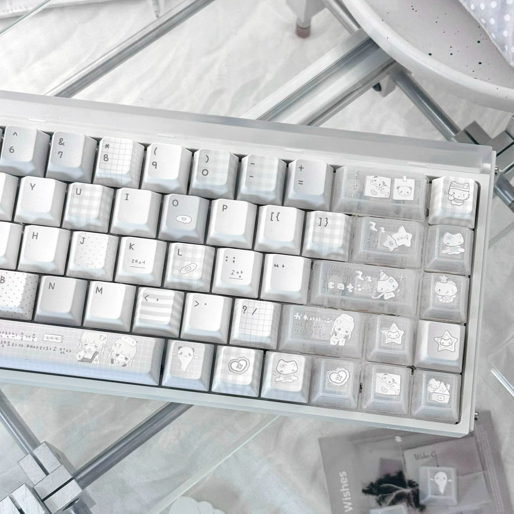 INSOMNIA KAWAII BLUE & WHITE PBT KEYCAP SET - 131 KEYS | ARKTCAT