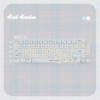 Grid Garden Keycaps Set – Blue & Pink Gingham Floral PBT Dye-Sub, OEM/MOA Profile