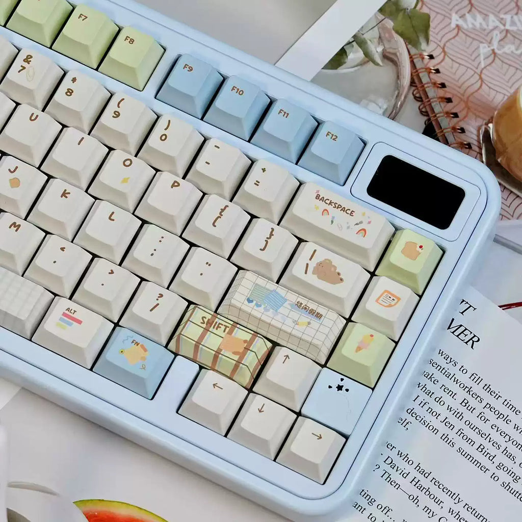 LEISURELY HOLIDAY PASTEL PBT DYE-SUB KEYCAP SET - CHERRY PROFILE | ARKTCAT x U're