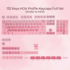 HOA Profile Keycaps Set – Jelly Cloud / Blossom Pink / Sky Ocean Blue / Nude Peach (132 Keys)