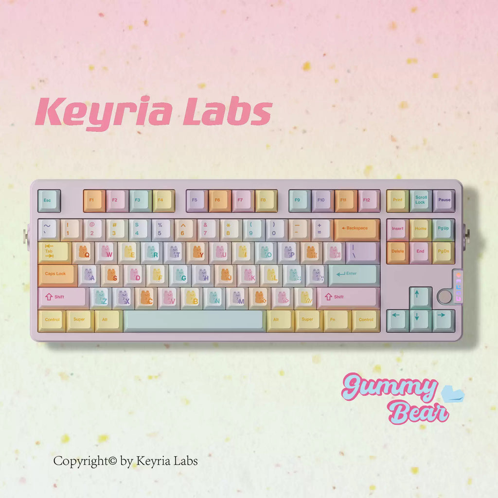 Gummy Bear Keycap Set 🐻🍬- PBT Dye-Sub Kawaii Set | Keyria Labs