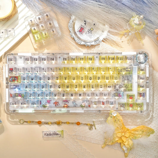 semi-transparent oem profile keycaps 122 keys