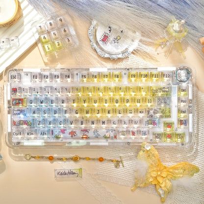 semi-transparent oem profile keycaps 122 keys