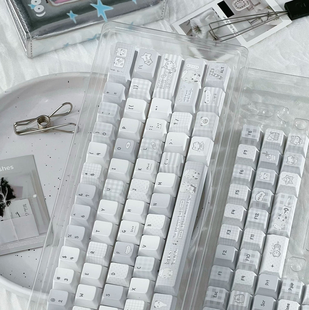 INSOMNIA KAWAII BLUE & WHITE PBT KEYCAP SET - 131 KEYS | ARKTCAT