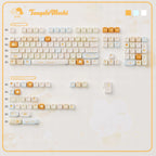 Tangelo Mochi Keycap Set | PBT Dye-Sub Orange Cream Gingham Cute Animal Keycaps | Arktcat x U're