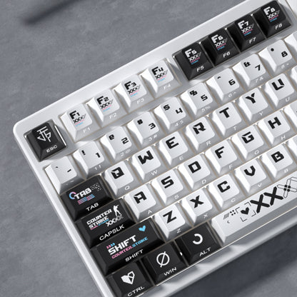 Printstream Collection white shine-through keycaps set on keyboard