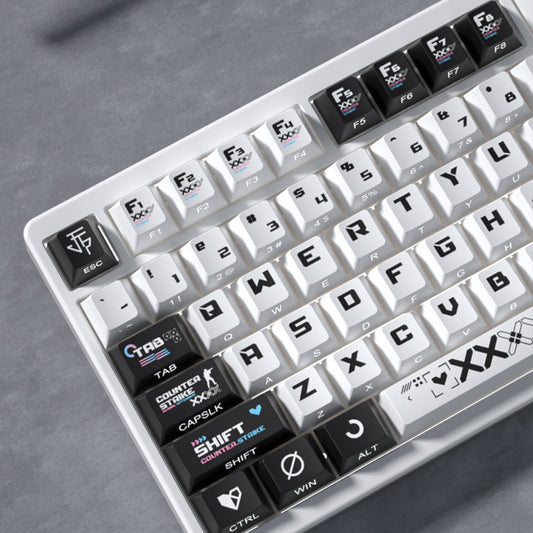 Printstream Collection white shine-through keycaps set on keyboard