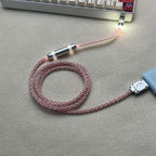 Honeycomb Mesh Luminous 8K OCC Copper Keyboard Cable | 8-Strand Hand-Braided Custom Type-C Cable