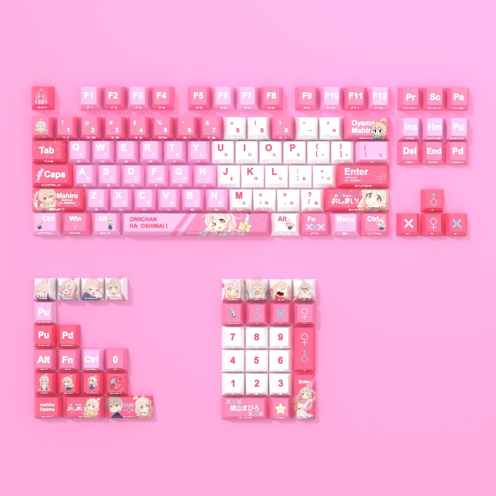 Mahiro Oyama Theme Side-Printed Shine-Through Keycaps