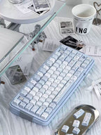 Aqua Angel Keycap Set | Light Blue PBT Cherry Profile Keycaps | Cute Anime & Subculture Style