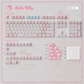 Kawaii Hello Kitty Pastel Pink Keycap Set – PBT Dye-Sublimation & Translucent Frosted PC Novelties (Cherry Profile)