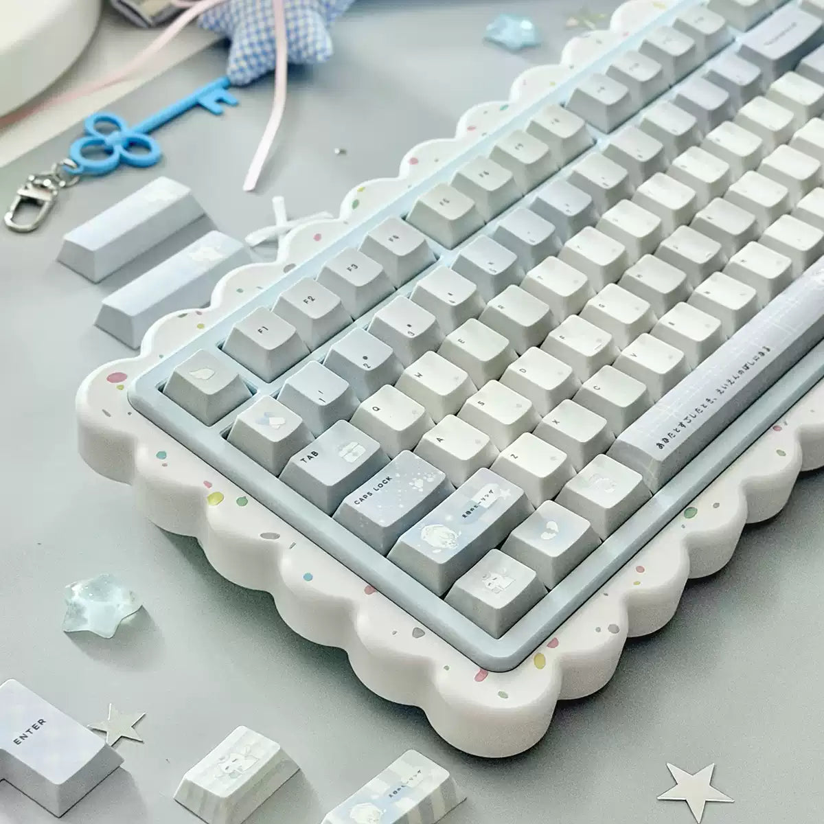 Aqua Angel Nurse Cat Keycap Set