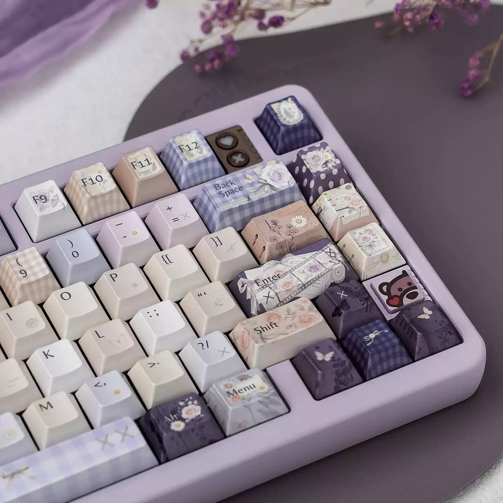 A Dream of Flowers Pearlescent Keycap Set - 121 keys PBT Dye-Sub | Arktcat x U're