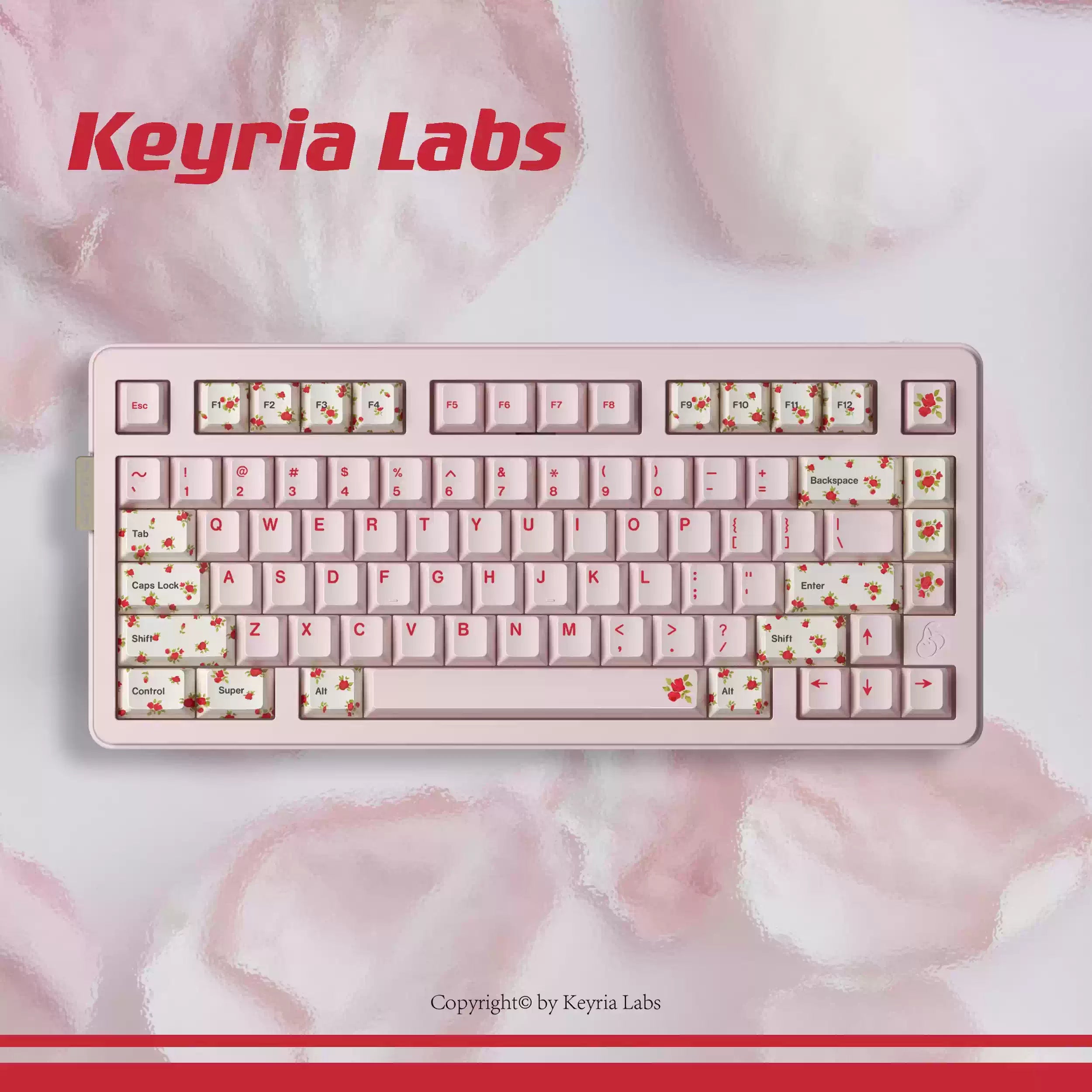Alessandra Lamb Rose Keycap Set 🌹🐑- PBT Dye-Sub Kawaii Set | Keyria Labs