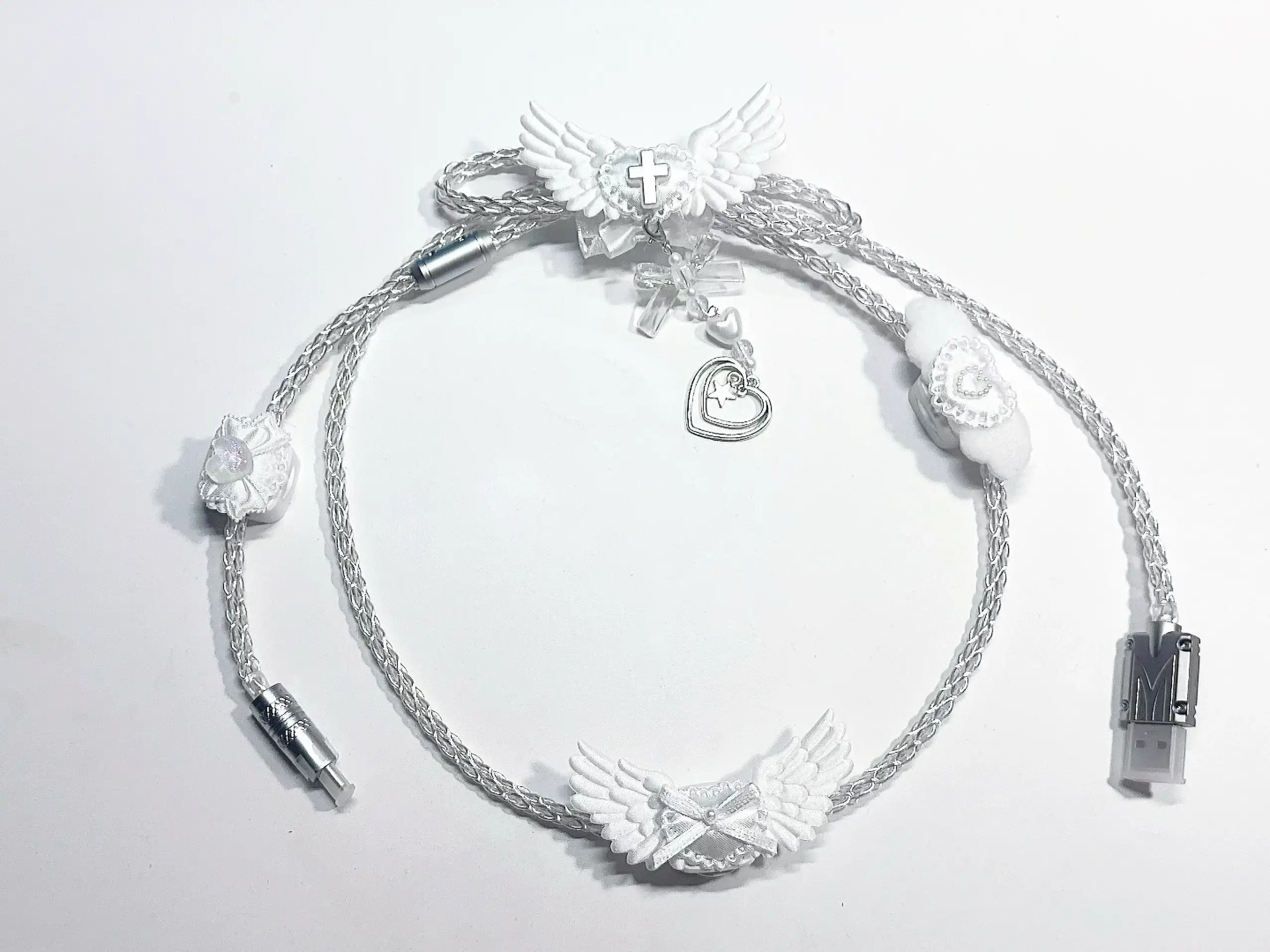 Angel Wings Handcrafted Luminous 8K Polling Rate Keyboard Cable | ARKTCAT