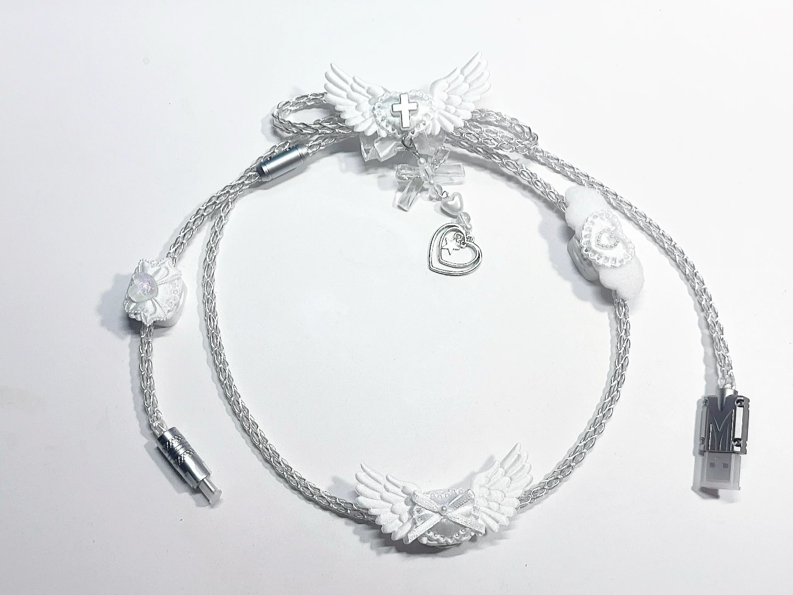 Angel Wings Handcrafted Luminous 8K Polling Rate Keyboard Cable | ARKTCAT