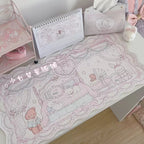 Baby Room Desk Mat | Vintage Lace Nursery Bedroom PU Leather Waterproof Desk Pad for Office & Home