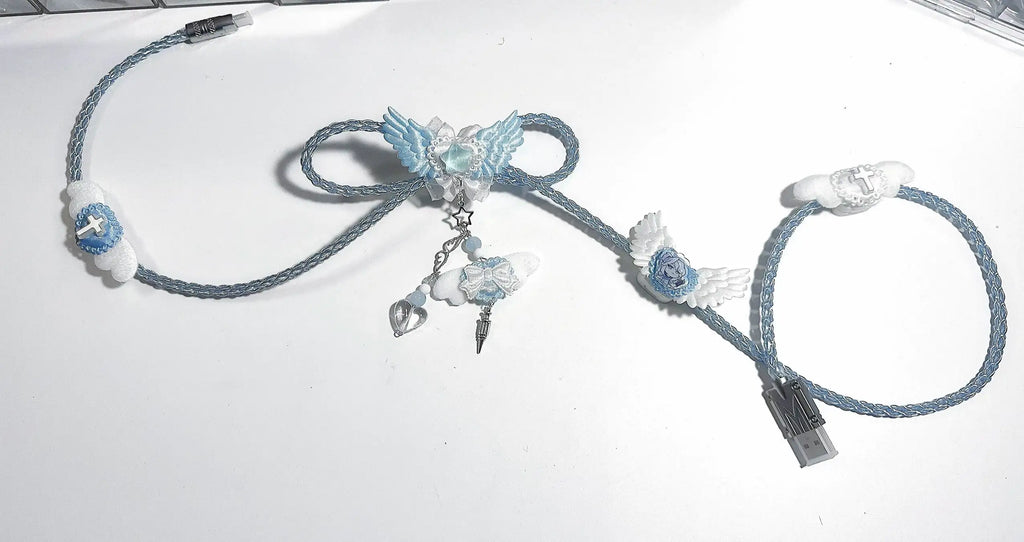 Angel Wings Handcrafted Luminous 8K Polling Rate Keyboard Cable | ARKTCAT
