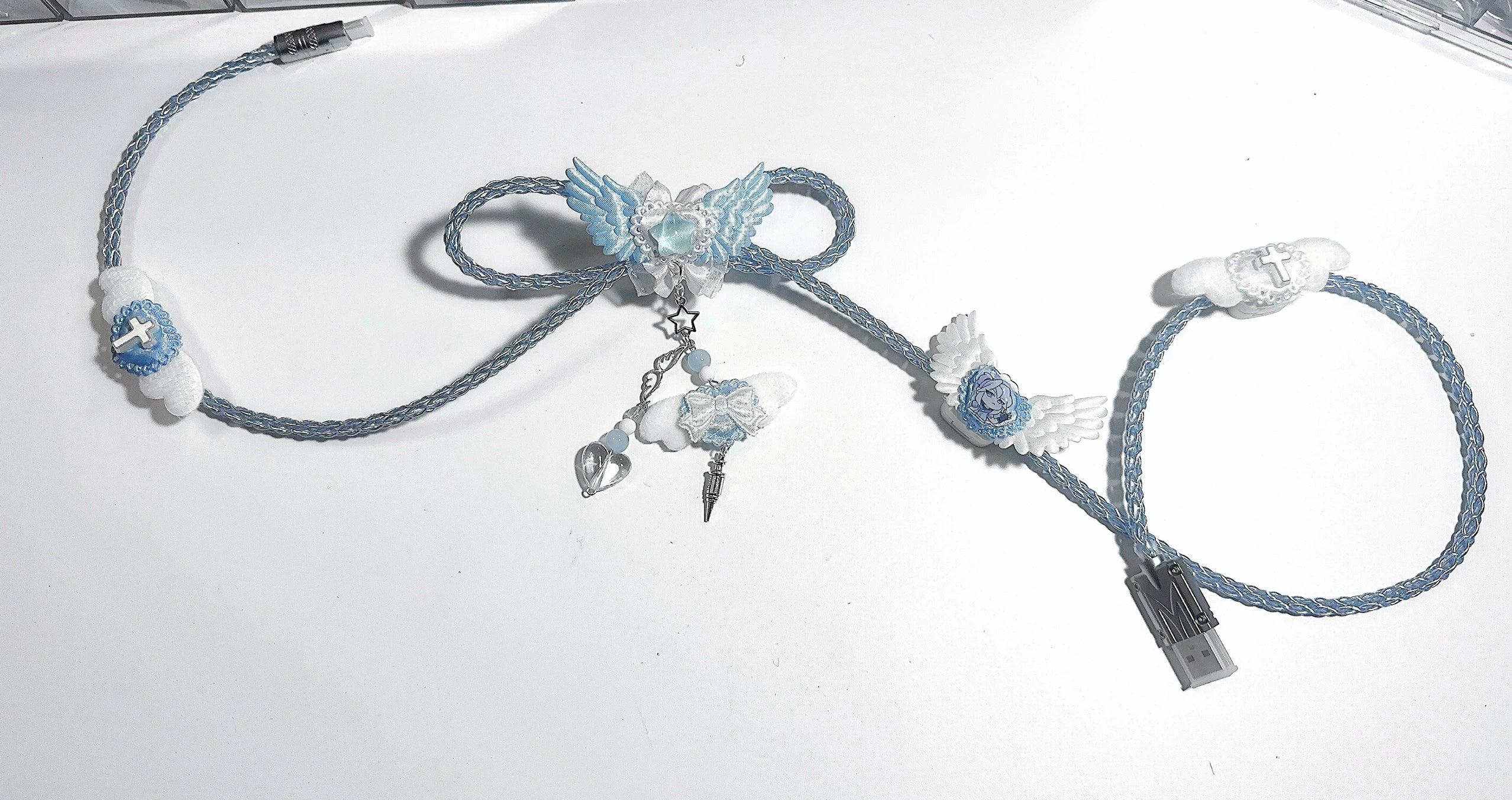 Angel Wings Handcrafted Luminous 8K Polling Rate Keyboard Cable | ARKTCAT