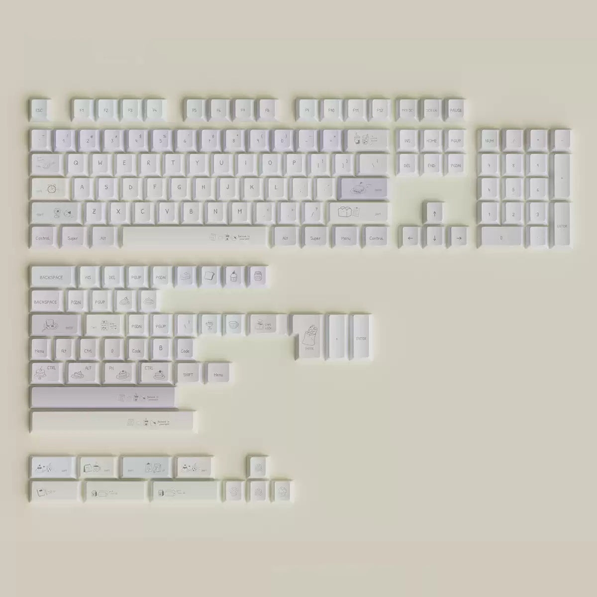 Mini Memo Aesthetic Keycap Set