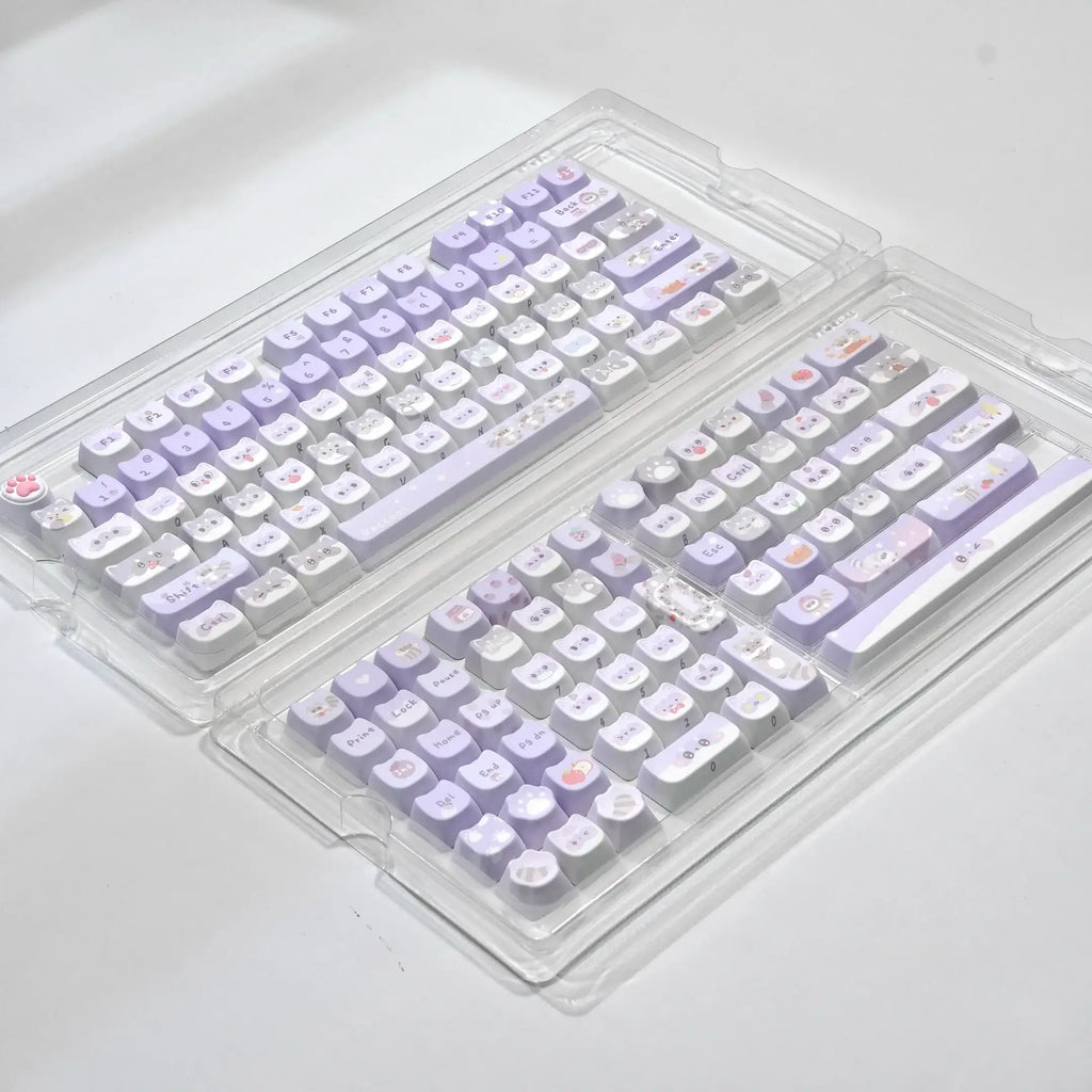 mao profile keycaps height comparison raccoon troop 5-side dye-sub pbt thick 1.6mm
