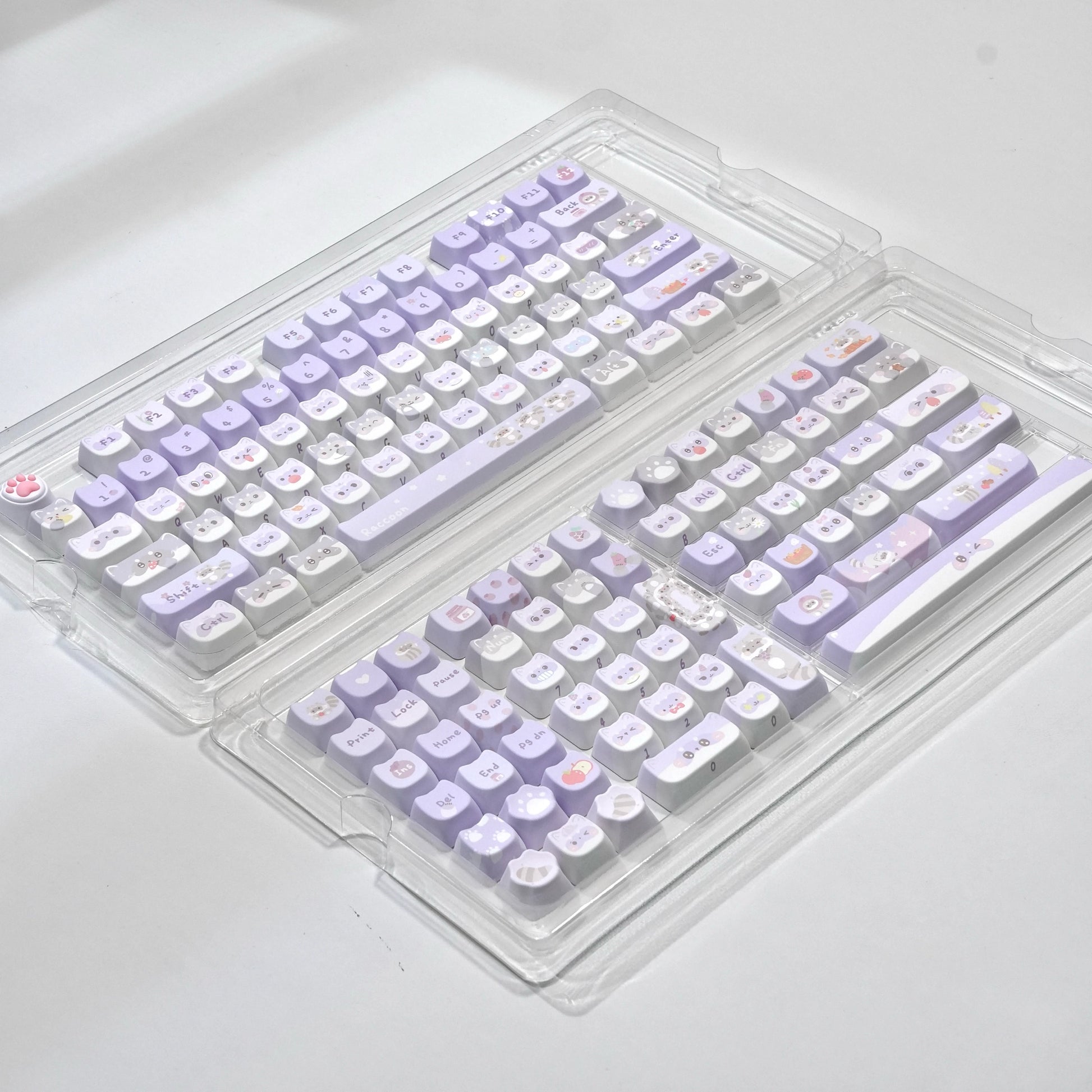 mao profile keycaps height comparison raccoon troop 5-side dye-sub pbt thick 1.6mm