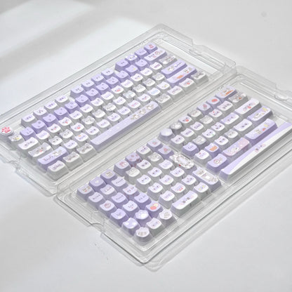 mao profile keycaps height comparison raccoon troop 5-side dye-sub pbt thick 1.6mm