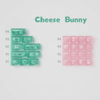 Cheese Bunny Keycap Set | Pastel Bunny Cartoon PBT Keycaps