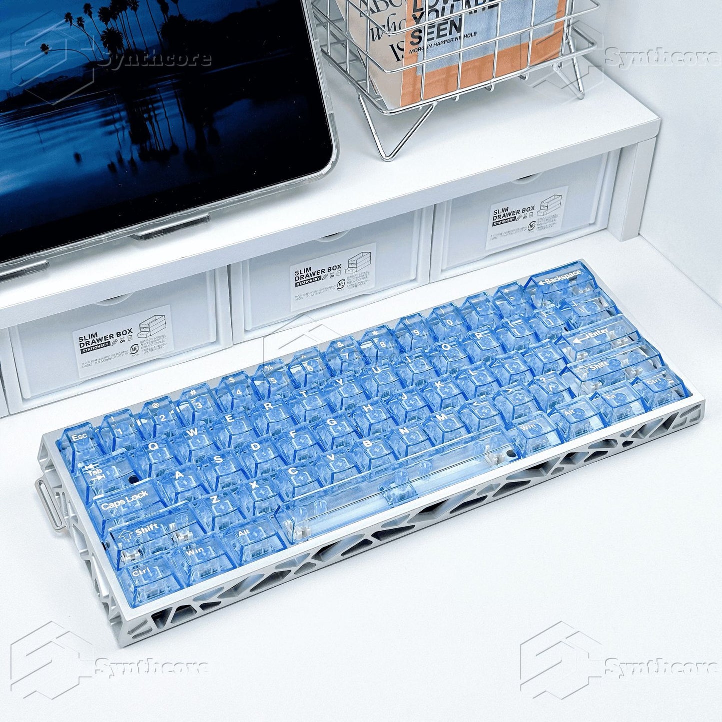 Transparent PC Keycaps Set – 130 Keys OEM Profile for Magnetic Switch Keyboards (Red, Blue, White, Green, Pink)