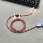 Honeycomb Mesh Luminous 8K OCC Copper Keyboard Cable | 8-Strand Hand-Braided Custom Type-C Cable