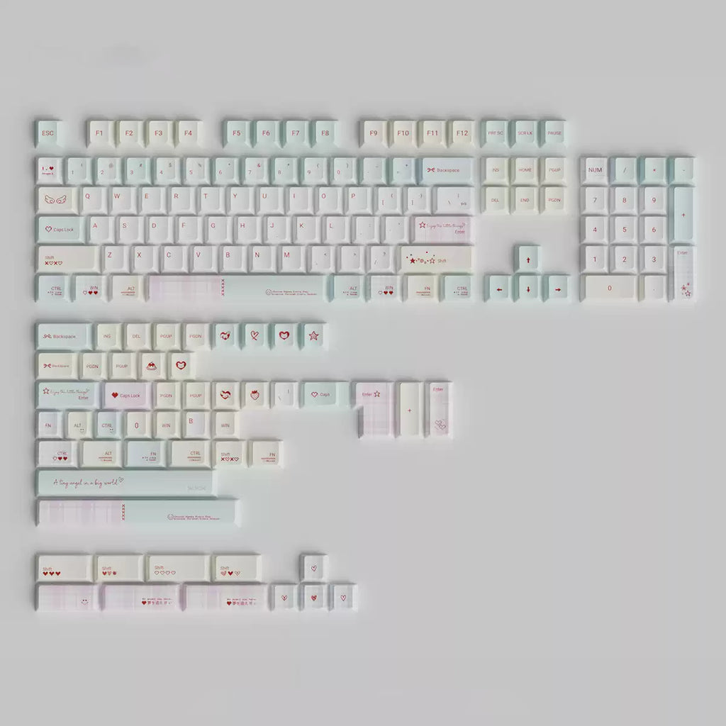 Matcha Mint & Pink Angel Keycap Set