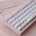Kawaii Hello Kitty Pastel Pink Keycap Set – PBT Dye-Sublimation & Translucent Frosted PC Novelties (Cherry Profile)
