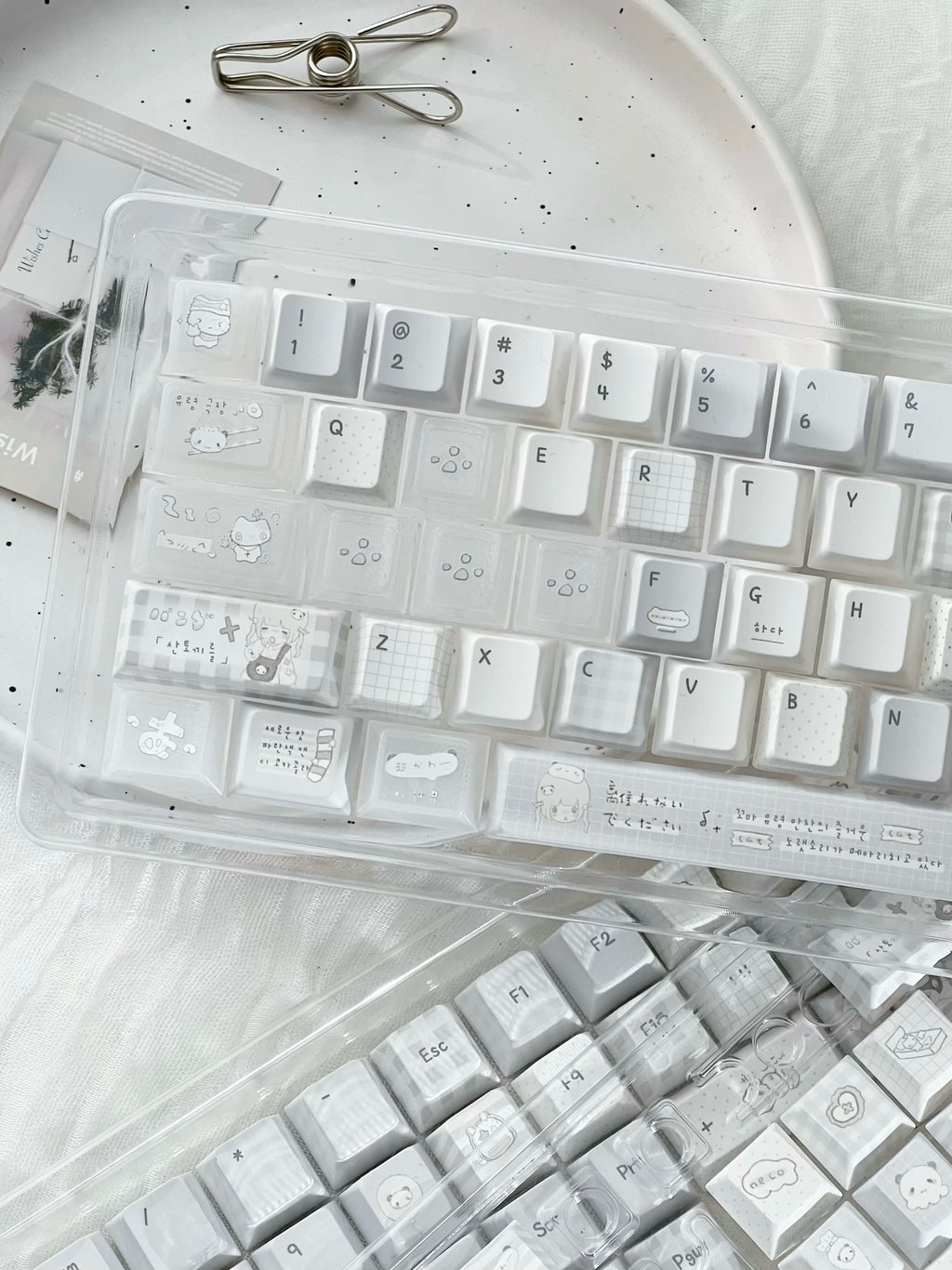 INSOMNIA KAWAII BLUE & WHITE PBT KEYCAP SET - 131 KEYS | ARKTCAT