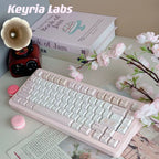 Bear Tea Party Pink Keycaps – PBT Dye-Sub Kawaii Set | Arktcat x Keyria Labs