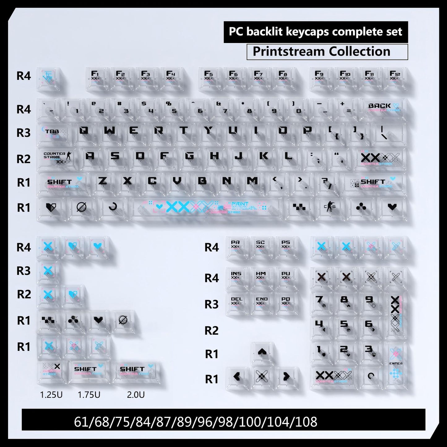 Printstream themed keycap set compatible with Wooting and ATK keyboards