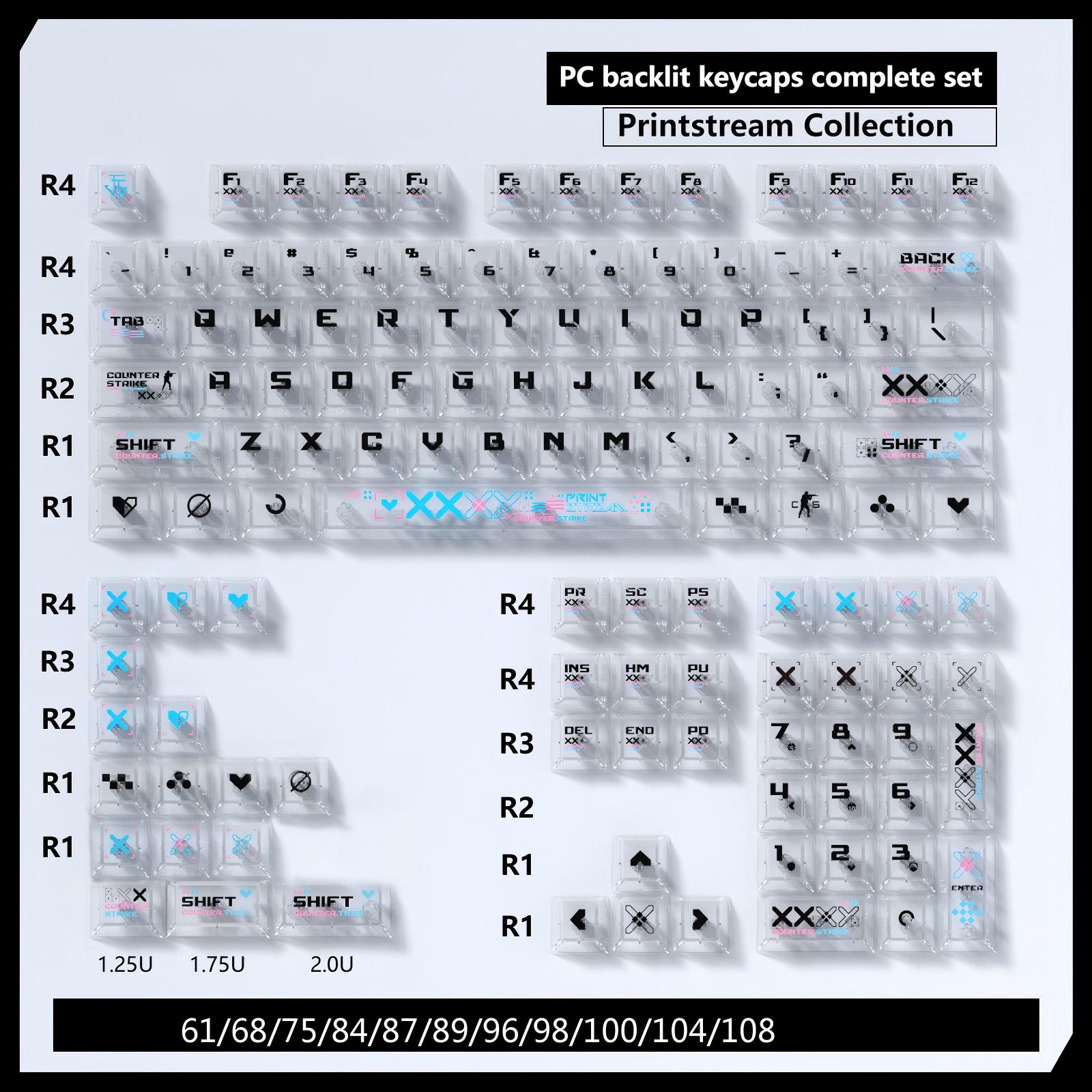 Printstream themed keycap set compatible with Wooting and ATK keyboards