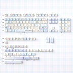 Grid Garden Keycaps Set – Blue & Pink Gingham Floral PBT Dye-Sub, OEM/MOA Profile