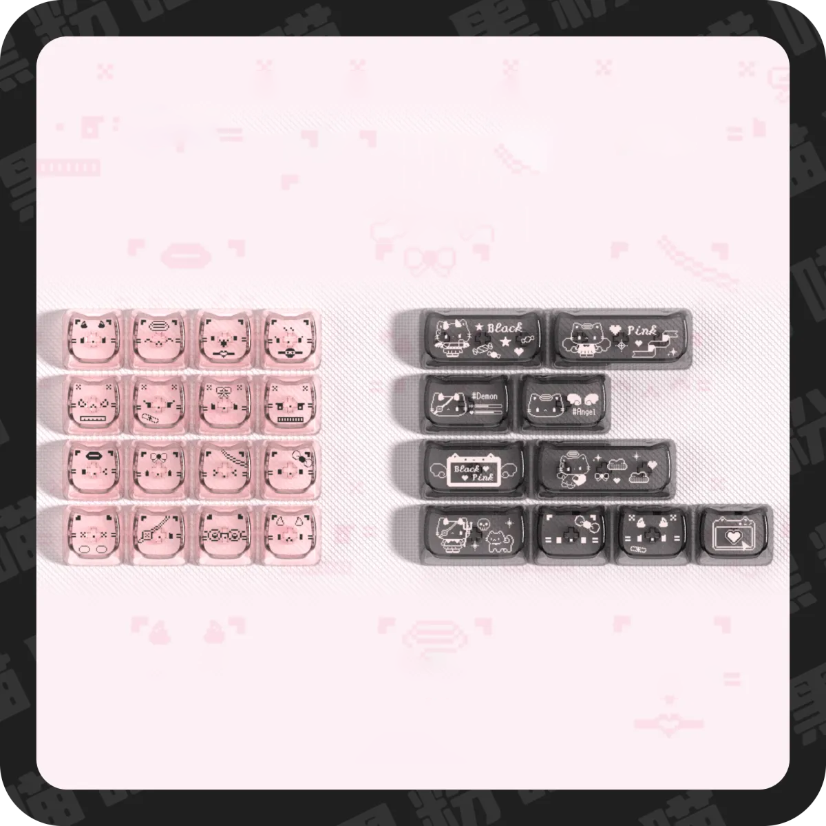 26-Key Transparent PC Novelty Keycap Add-On Kit | Foggy Shine-Through Expansion Pack for MX Keyboards | ARKTCAT x SOULCAT
