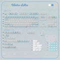 Winter Letter Keycaps Set – Blue & Cream Snow Bear PBT Dye-Sub, Shine-Through & Crystal Jelly