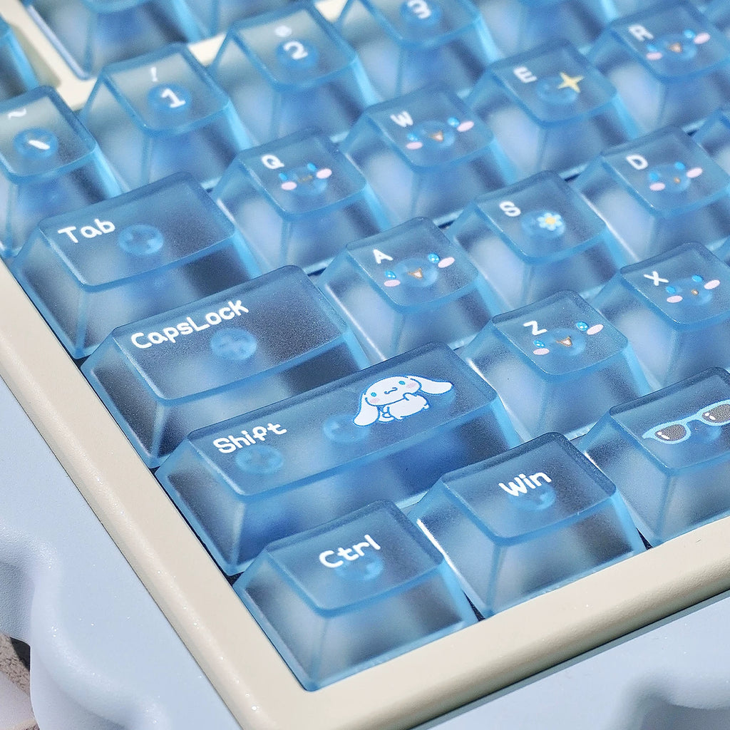 Cinnamoroll Cute Blue Keycap Set – PBT Dye-Sublimation Keycaps for Mechanical Keyboards (MOA & Cherry Profiles)