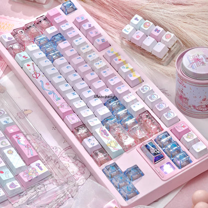 sailor moon crystal keycaps 2025 mao oem profile transparent pc dye-sub full set magical girl 140 keys