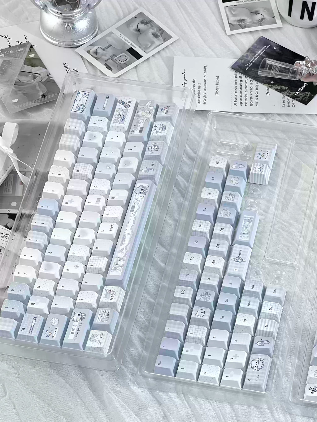 Aqua Angel Keycap Set | Light Blue PBT Cherry Profile Keycaps | Cute Anime & Subculture Style