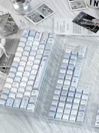Aqua Angel Keycap Set | Light Blue PBT Cherry Profile Keycaps | Cute Anime & Subculture Style