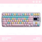 Macaron Meow Cat-Ear Keycaps – PC Transparent MAO Profile, 134 Keys
