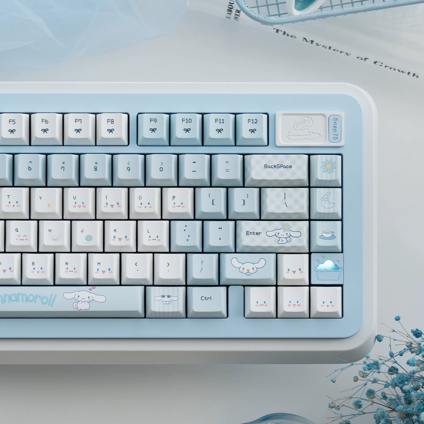 Cinnamoroll Cute Blue Keycap Set – PBT Dye-Sublimation Keycaps for Mechanical Keyboards (MOA & Cherry Profiles)