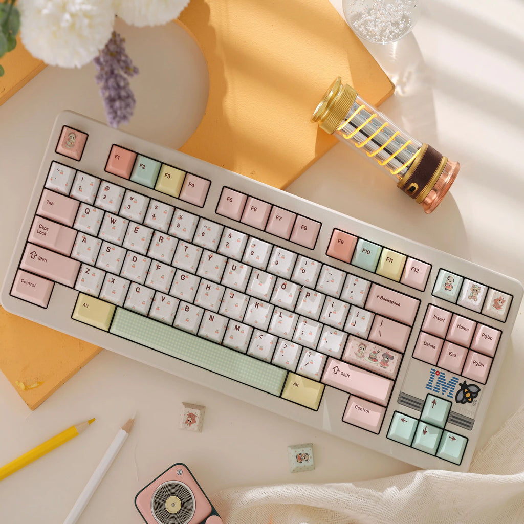 Retro Dessert Shop Keycap Set 🍒🧁- PBT Dye-Sub Kawaii Set | Keyria Labs