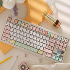 Retro Dessert Shop Keycap Set 🍒🧁- PBT Dye-Sub Kawaii Set | Keyria Labs