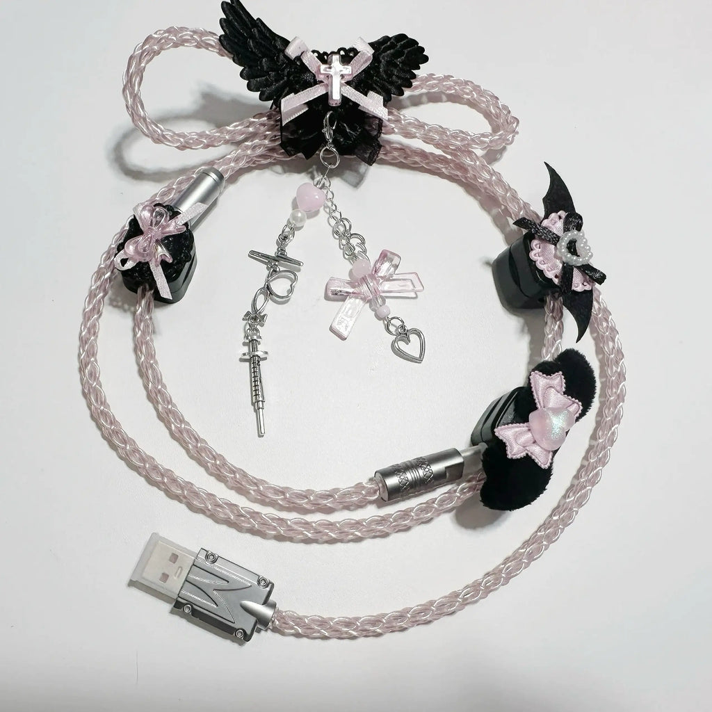 Angel Wings Handcrafted Luminous 8K Polling Rate Keyboard Cable | ARKTCAT