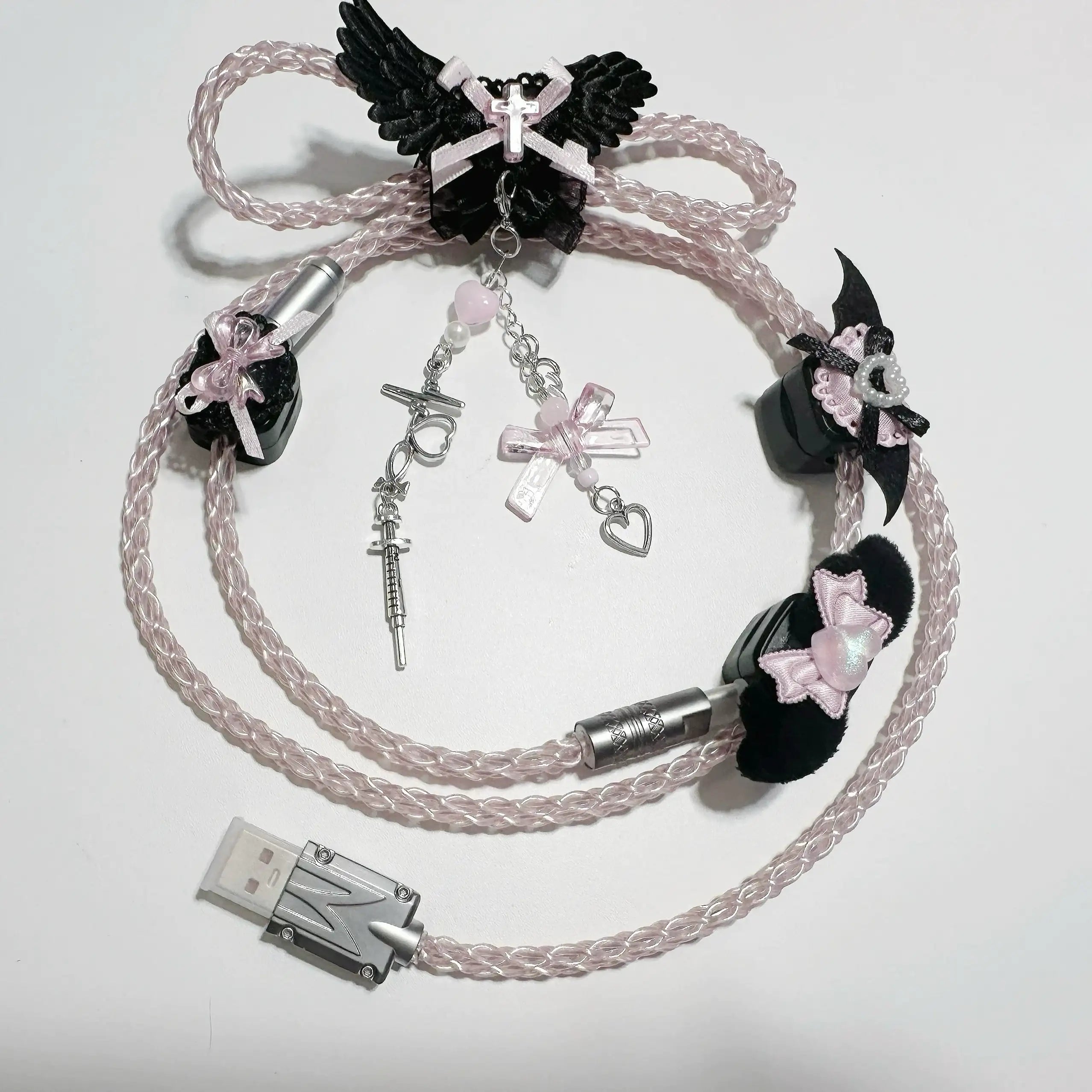 Angel Wings Handcrafted Luminous 8K Polling Rate Keyboard Cable | ARKTCAT